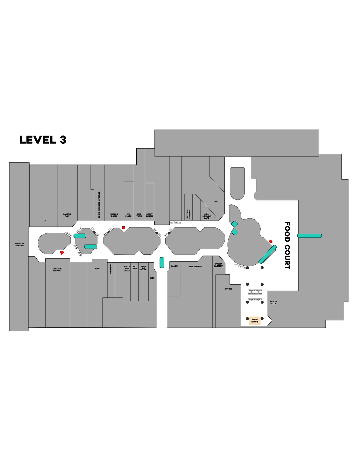3rd Floor South Bay Galleria AA 6x4 Booths October 24th & 25th | 118-147