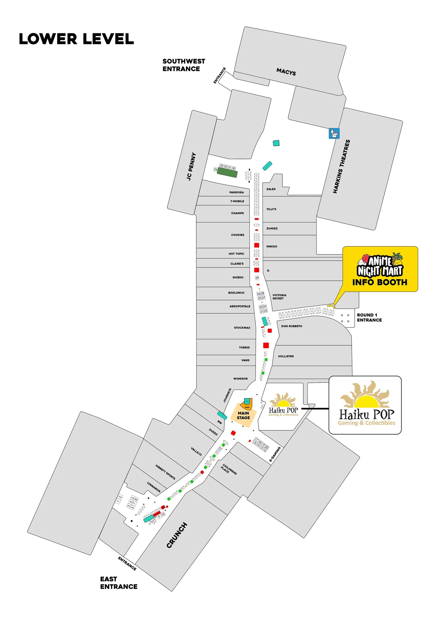 Lower Level A 6x4 Booths September 12th & 13th 2026 | 121-142