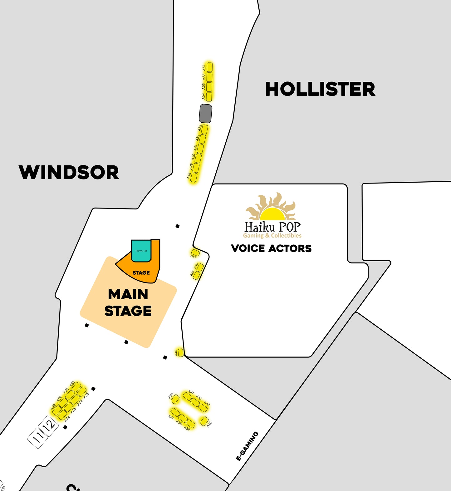 Lower Level A 6x4 Booths June 20th-21st | A1-A60
