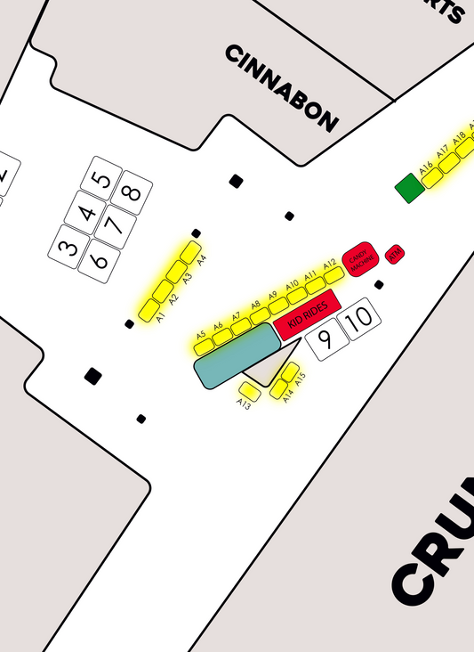 Lower Level A 6x4 Booths September 12th & 13th | 1-60