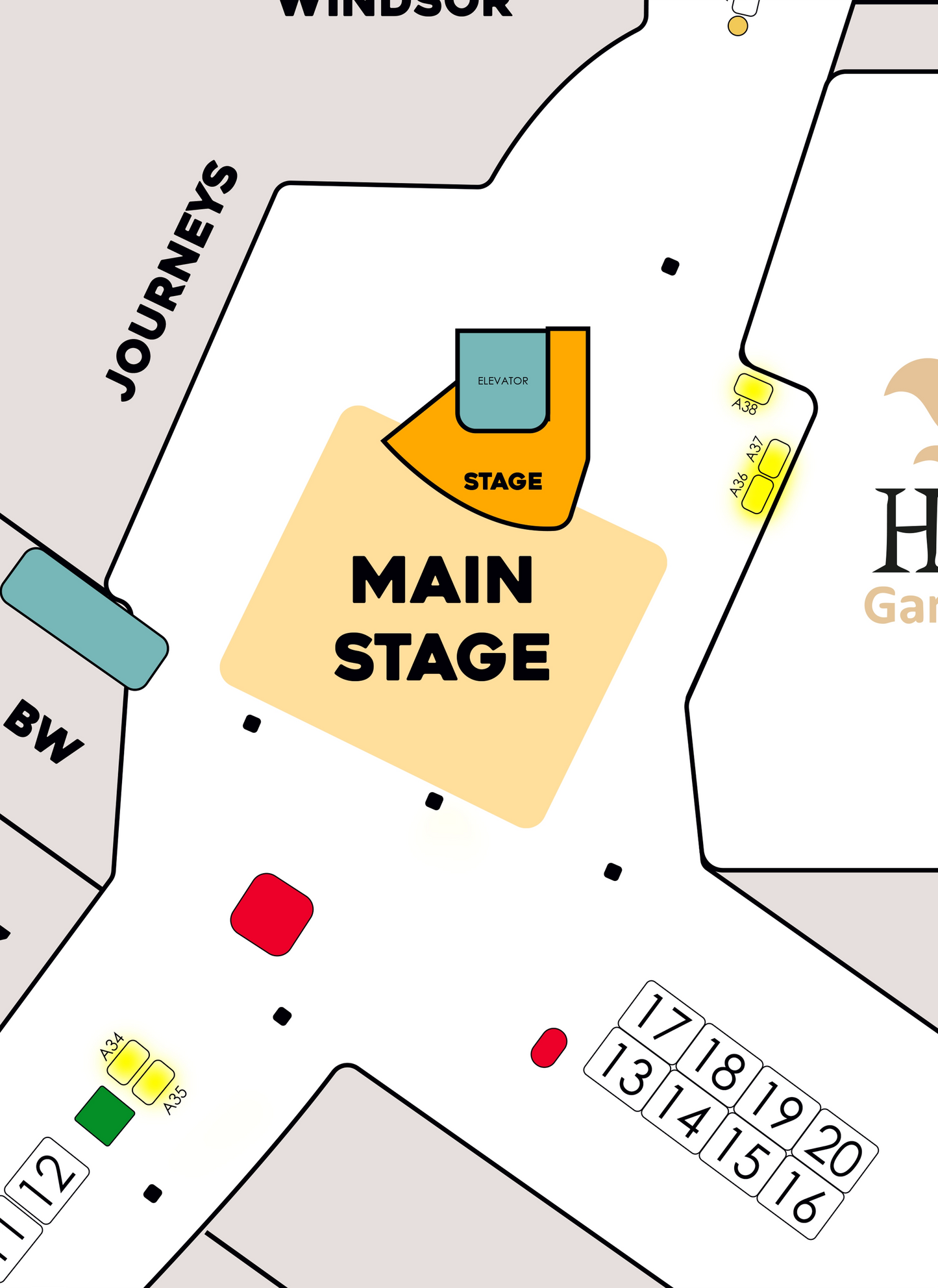 Lower Level A 6x4 Booths September 12th & 13th | 1-60