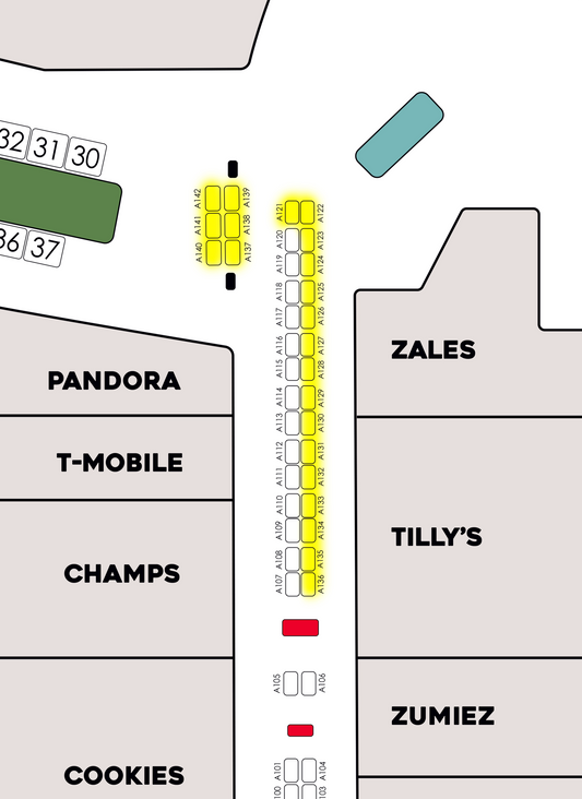 Lower Level A 6x4 Booths September 12th & 13th 2026 | 121-142